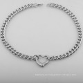 Moda de damas Sexy Joya de acero inoxidable Colgante de joyas huecas Collar de cadena retorcida en forma de corazón Regalo de San Valentín